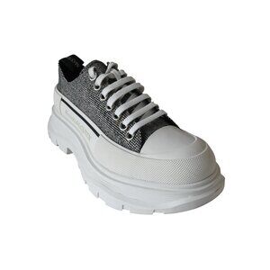 Alexander Mcqueen Tread Slick Plaid Lace-Up Sneakers Grey